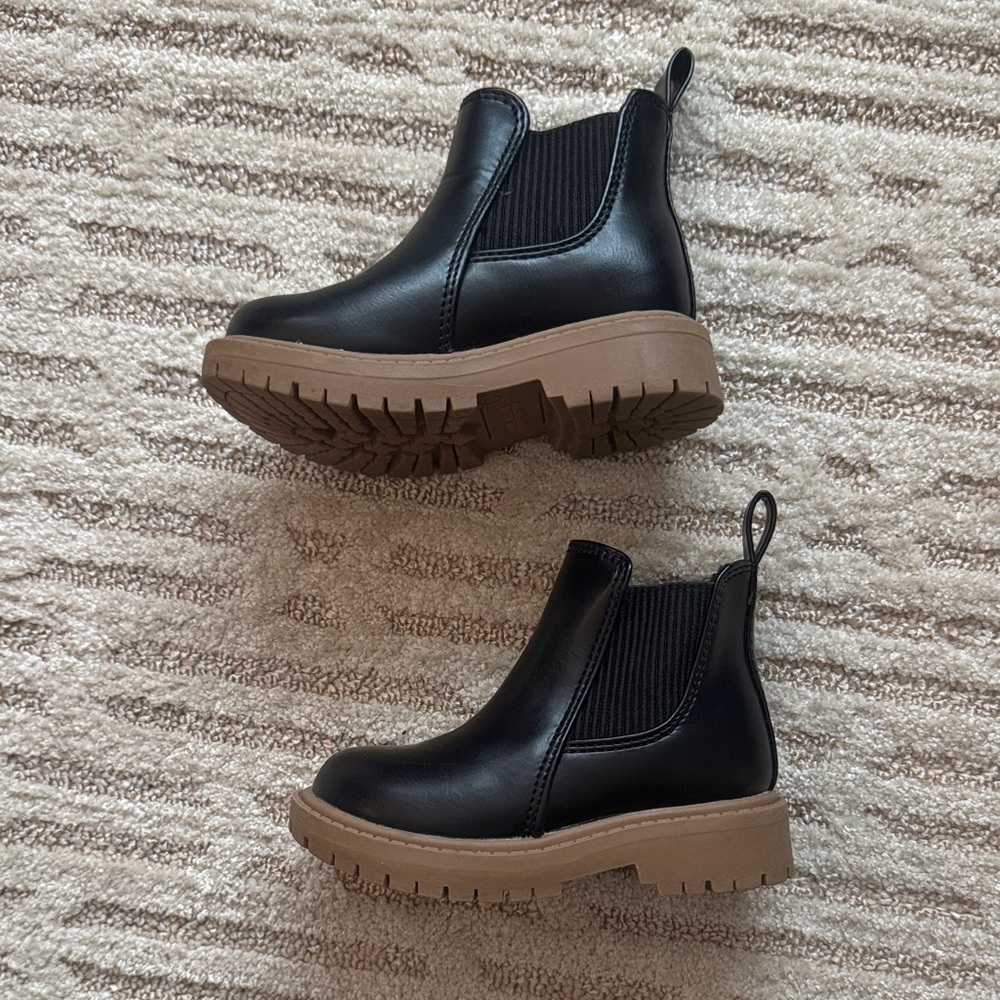 Old Navy Black and Tan Chelsea Baby Boots